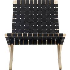 Carl Hansen & Søn MG501 Cuba Cotton Black/Soaped Oak Lounge Chair 76cm