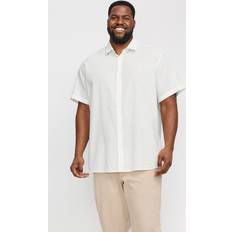 6XL Shirts Jack & Jones Breeze Linen Shirt Plus Size White