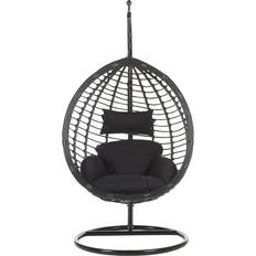 Steel Outdoor Hanging Chairs Beliani Tollo - Black with Stand