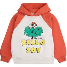 3-6M - Drenge Hoodies Bobo Choses Hello Joy Ranglan Hættetrøje Med Ærmer Multicolor - Hvid