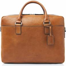 Rick Briefcase RFID Protection Leather 40 cm Brown