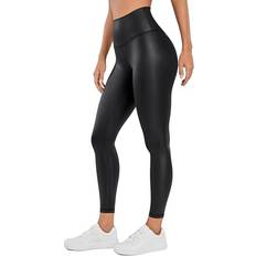 Leather Imitation - Women Underwear Crz Yoga Butterluxe Damen Faux Leder Leggings High Waist - Schwarz