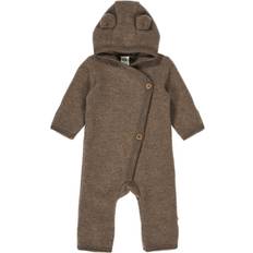 Økologiske Fleece heldragter Børnetøj Müsli Woolly Merinould Fleece Suit - Walnut Melange