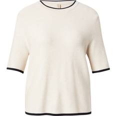 Soyaconcept Tröjor Soyaconcept Scdollie 793 Pullover Creme Dam Stickade Tröja - Kräm/Svart