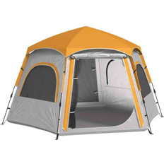 OutSunny Camping 4 Person Easy Setup Dome Tent - Yellow