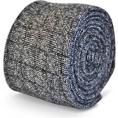 Wool Ties Box Herringbone Skinny Slim Wool Tie - Dark Grey