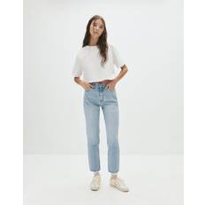 Blekblå Jeans I Mom Fit Med Hög Midja