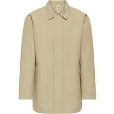 Only & Sons Herre Frakker Only & Sons Onshall Coat OTW Mand Twill Overgangsjakke Beige
