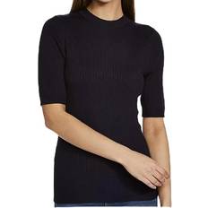 Marks & Spencer Clothing Marks & Spencer Top Short Sleeve Ladies Knitted Ribbed Sweater Black