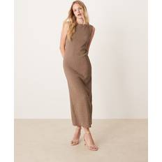 Mango Fitted Textured Dress Woman - Beige