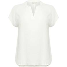 6XL - Dam Blusar Kaffe Curve Blus Med V-ringad Silhuett - Vit