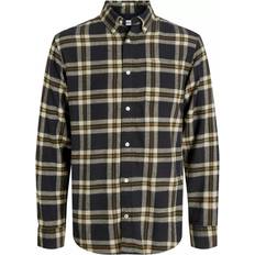6XL Shirts Jack & Jones Flannel Check Shirt Black