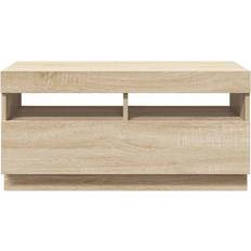 vidaXL Cabinet with Led Lights Sonoma Oak TV Bench 80x40cm