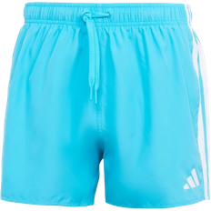 Recycled Fabric - Women Swimming Trunks adidas 3-Stripes Swim Shorts 3-Inch - Lucid Cyan/White