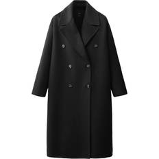 Mango Coats Mango Handmade Oversized Wool Coat - Black