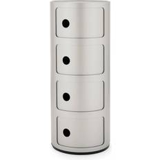 Kartell Componibili Silver Storage Cabinet 32x77cm