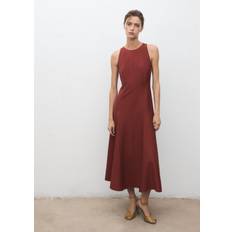 Mango Long Flared Dress Burnt Orange