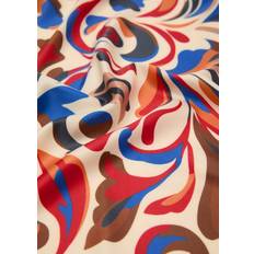 Solid Colours Scarfs Mango Abstract-Print Satin Scarf - Blue