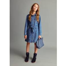 9-12M - Boys Dresses Mango Short Denim Dress Kids - Dark Blue