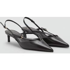 Mango Shoes Mango Kitten Heeled Strappy Shoes - Dark Heather Grey