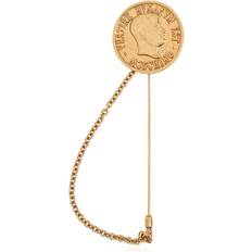 Gula Broscher Moschino Brosch i Form Av En Mynt - One Size
