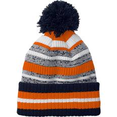 Adult - Stripes Accessories Beechfield Unisex Adult Striped Beanie - French Navy/Orange/White