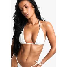 Bikini Tops boohoo Triangle Bikini Top - White