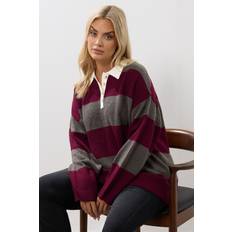 Stripes Clothing Yours Stripe Rugby Collar Jumper Women - Red