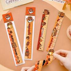 Rulers Shein 4 Pieces Cartoon Capybara Magnetic Bookmark Rulers