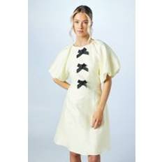 Yellow Dresses Children's Clothing Coast Velvet Bow Jacquard Mini Dress - Lemon Yellow