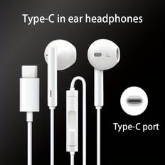 In-Ear Headphones Temu Wired Type-C In-Ear Headphones With Microphone Volume