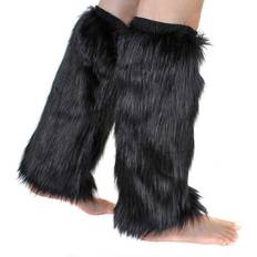 White - Women Arm & Leg Warmers Furtalk Faux Fur Leg Warm Leg Warmers Holiday - White