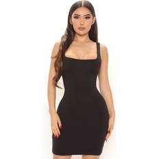 Fashion Nova Double Lined Mini Dress - Black