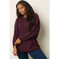 Yours Waffle Knit Jumper Women's - Dark Red