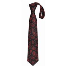 Paisley Ties BearLad Men's Tie Printed Skinny Tie Fashion Cool Necktie - Red On Black