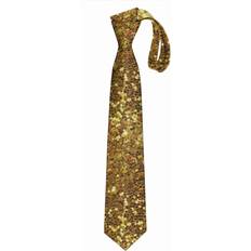 Gold Ties BearLad Men's Tie Printed Skinny Tie Fashion Cool Necktie - Gold