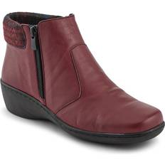 Pavers wide fit shoes Pavers Wide-Fit Leather Lightweight Ankle Boots - Burgundy