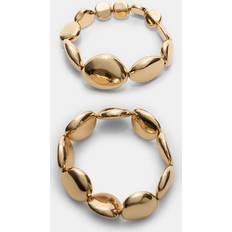 Gul - Guld Armbånd Stradivarius Guldfarvede Elastiske Armbånd Med Volumen Pakke 2 Par