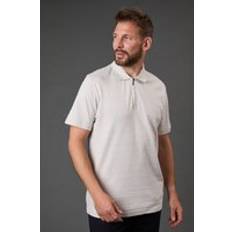 Stripes Tops Burton Textured Stripe Zip Neck Polo Shirt - White