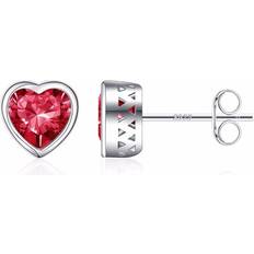 July Birthstone Ruby Earrings 925 Sterling Silver
