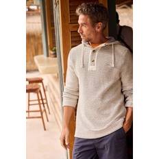 Weird Fish Bakersfield Button Neck Eco Macaroni Hoodie - Ecru