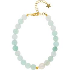 Nuni Copenhagen Sølv Armbånd Nuni Copenhagen Florence Mint Armbånd Forgyldt Sølv Med Mint Jade