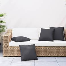 vidaXL Sofapuder 4 Stk 50x50 cm Stof Sort Stolehynde Sort