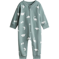 H&M Patterned Sleepsuit - Khaki Green/Dinosaurs (1238371009)