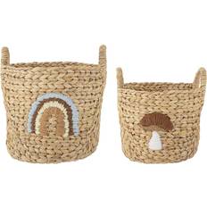 Bloomingville Agnes Basket 2pcs Rainbow/Mushroom