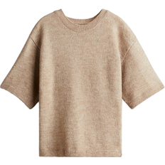 Polyamide T-shirts Barnkläder H&M Knitted T-shirt - Beige (1253283002)