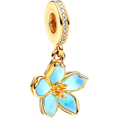 Pandora Blossom Dangle Charm - Gold/Blue/Transparent