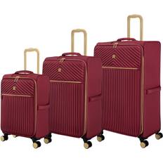 IT Luggage Esplanade 3pc 8-Wheel Suitcase Set