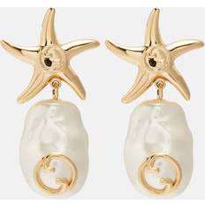 Gucci Örhängen Gucci Interlocking G Faux Pearl Drop Earrings - Gold