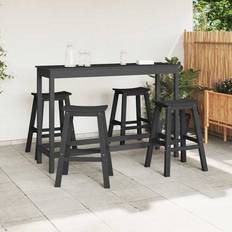 VidaXL Plast Barsæt vidaXL Have Bar Sæt 4 Pcs Sort HDPE Barsæt